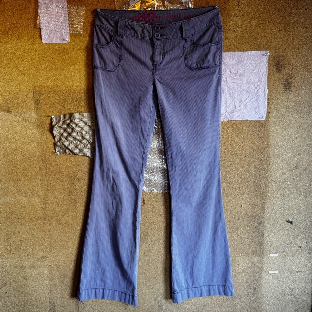 Women's Purple and White Pinstriped Pants